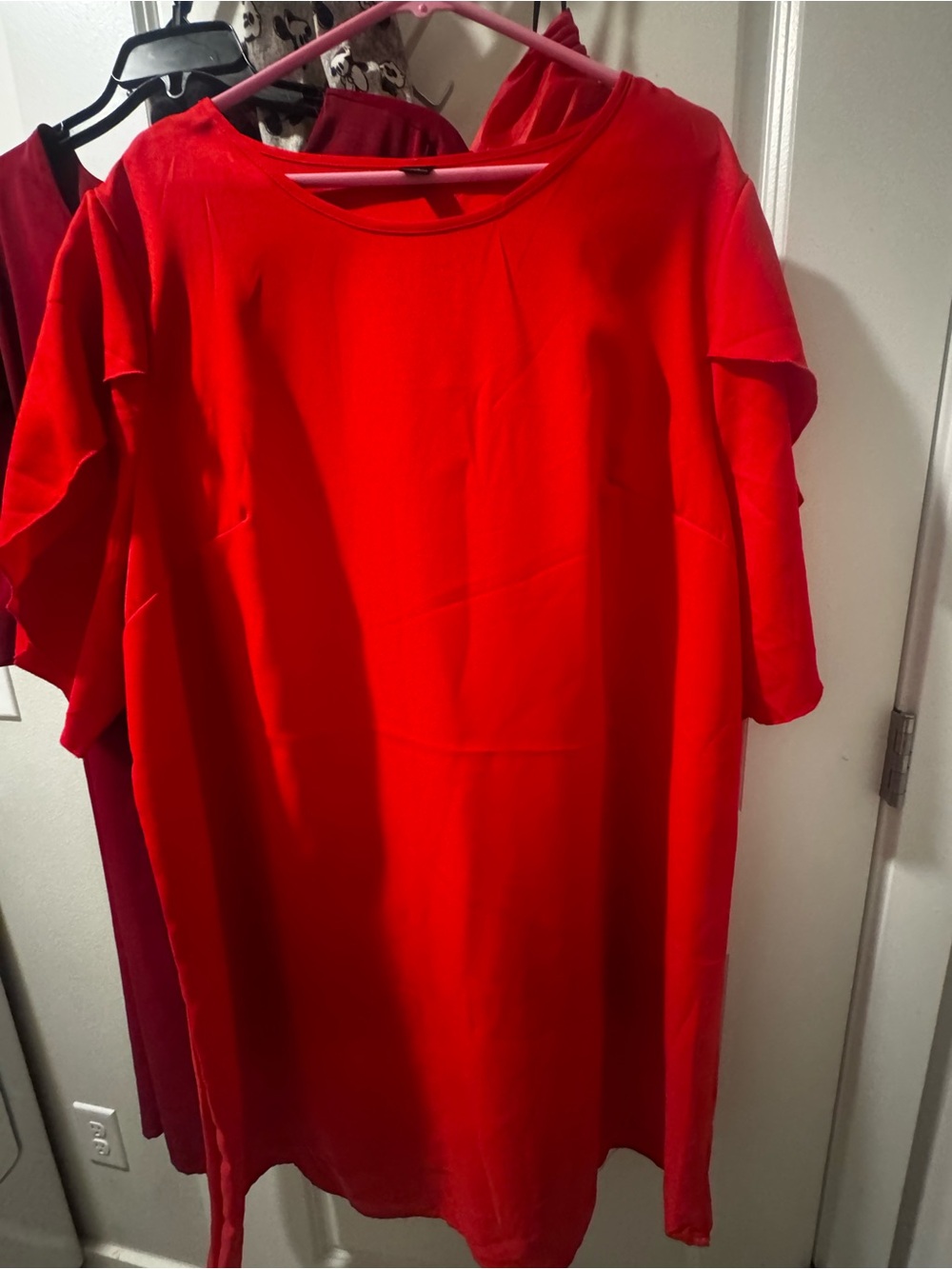 SHEIN Red Short Sleeve Mini Shift Dress